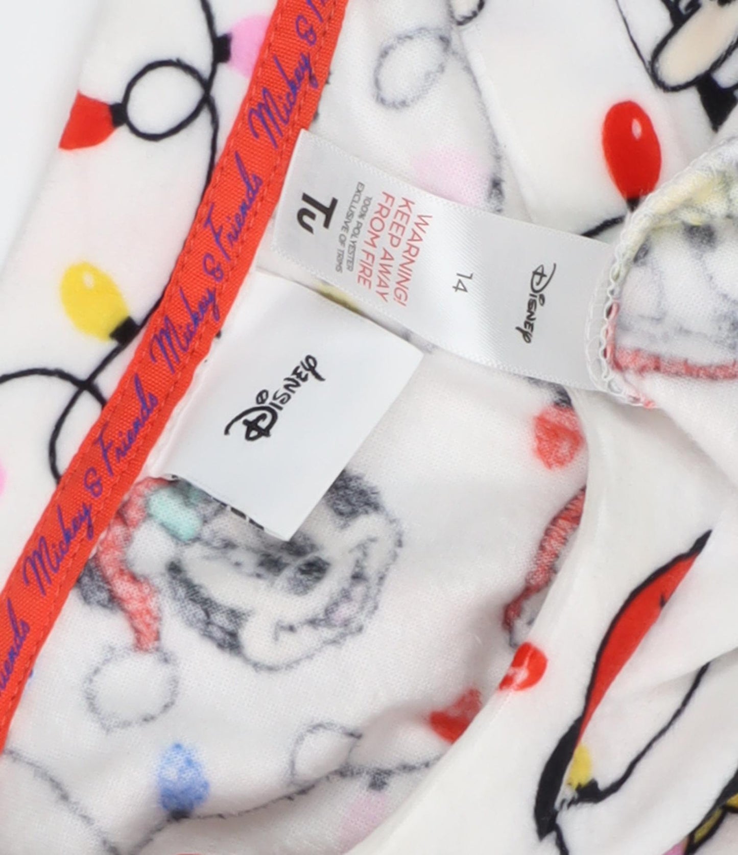 Disney Women's White Mickey Christmas Nightshirt Size 14