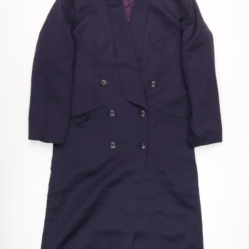 Solo Women's Blue Long Overcoat, Size 10, Vintage Elegance