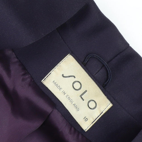 Solo Women's Blue Long Overcoat, Size 10, Vintage Elegance