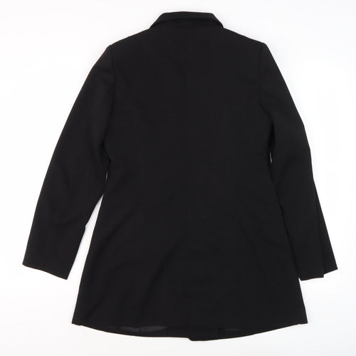 QED London Women's Black Mid-Length Coat UK 8