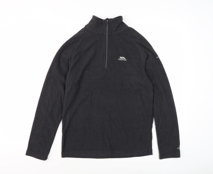Trespass Unisex Black 2XS Casual Mock Neck Sweatshirt