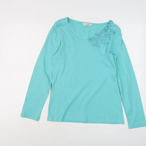 Classics Women's Blue Long Sleeve Blouse Size 10