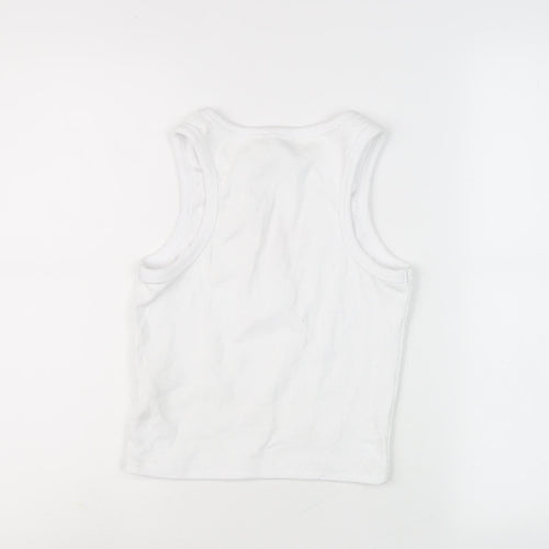 New Look Girls White Graphic Print Tank Top Age 14-15