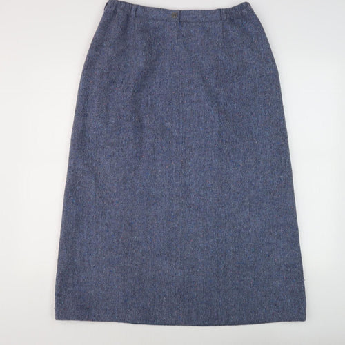 Penny Plain Women’s Blue Wool Tweed Skirt Size 16