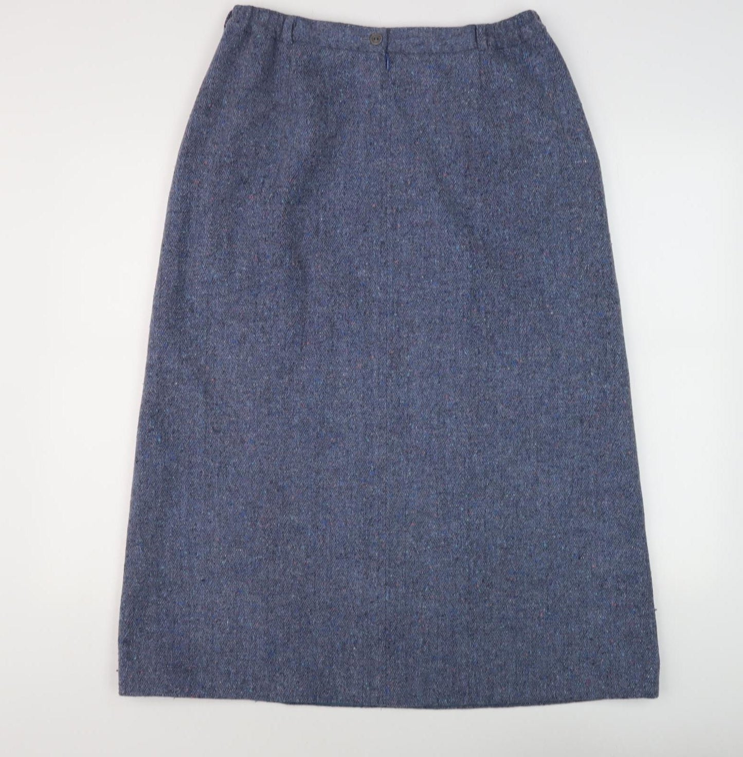 Penny Plain Women’s Blue Wool Tweed Skirt Size 16