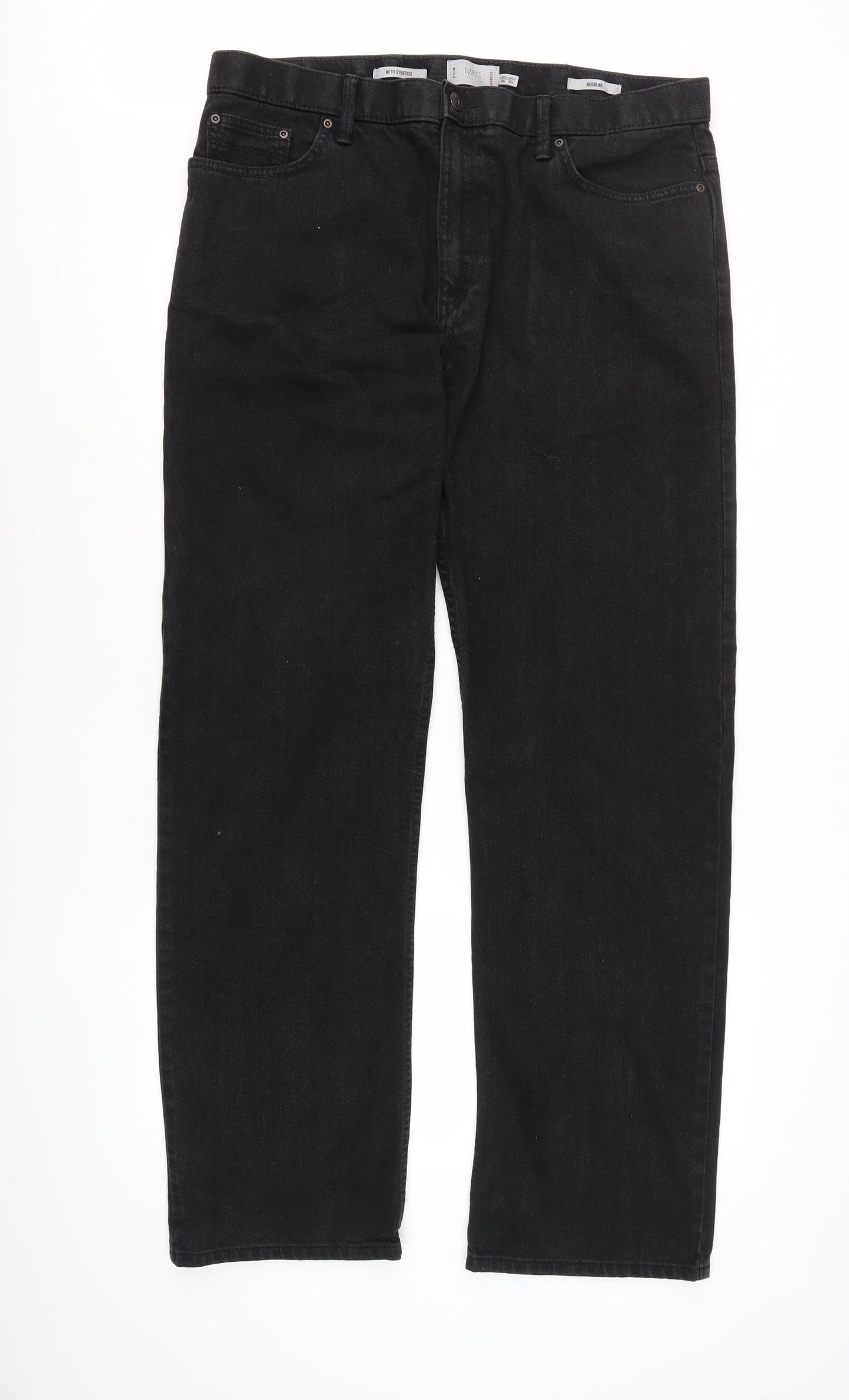 Marks and Spencer Men's Black Regular Fit Jeans