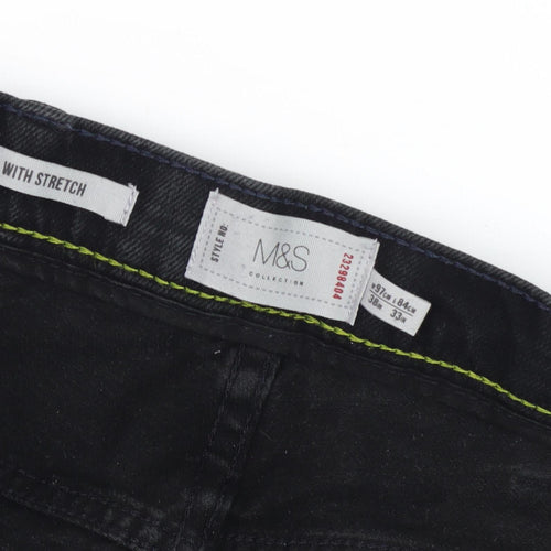 Marks and Spencer Men's Black Regular Fit Jeans
