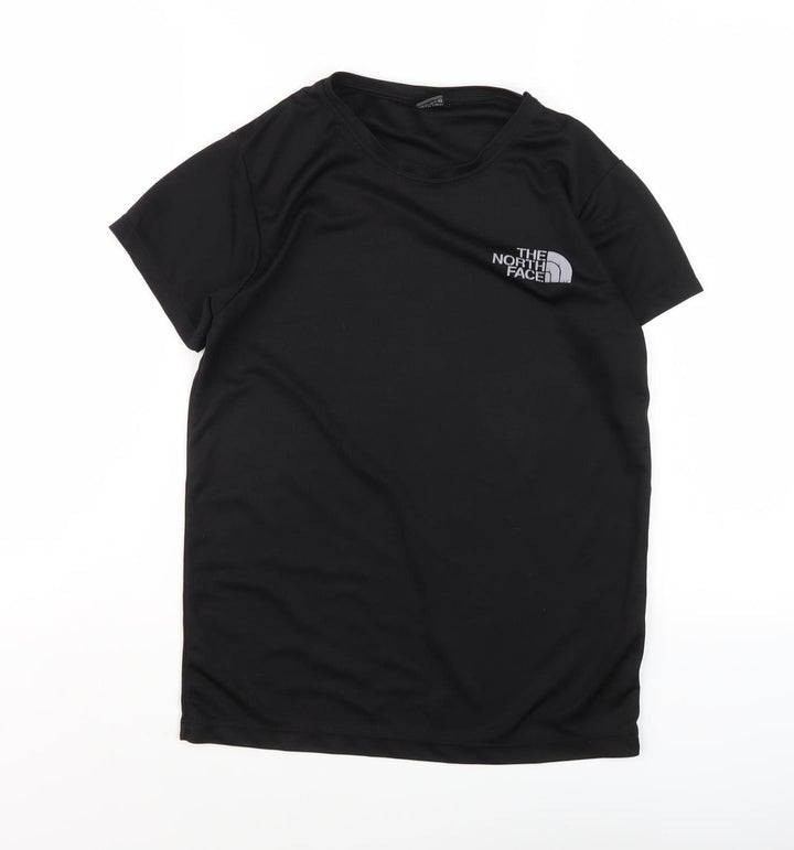 The North Face Boys Black T-Shirt, Size 18, Casual Logo Tee