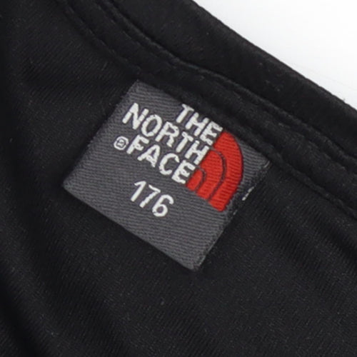 The North Face Boys Black T-Shirt, Size 18, Casual Logo Tee