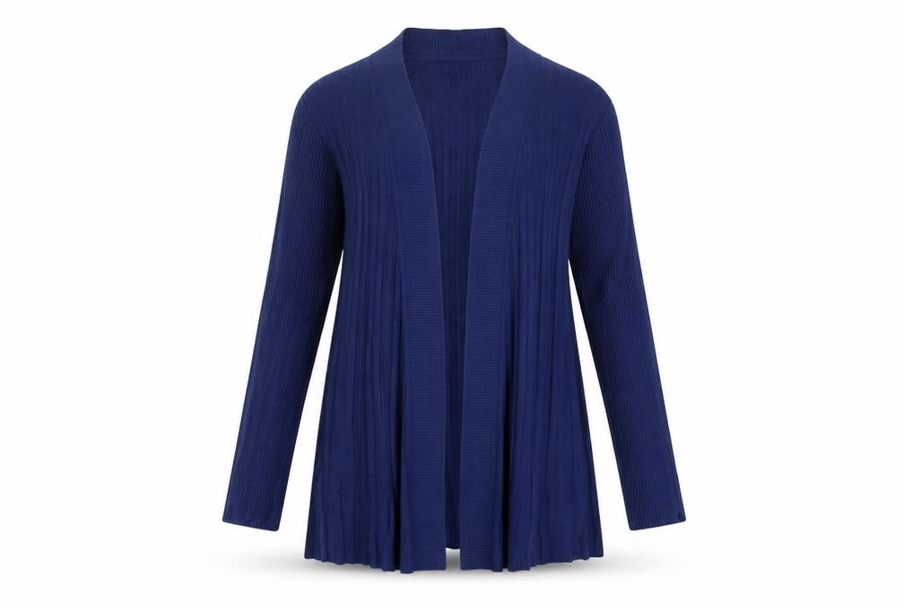 Front view of David Emanuel Women's Blue Cardigan -, size S