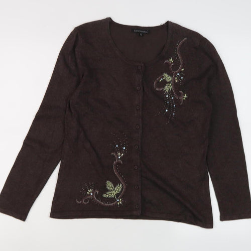 David Emanuel Women Brown Cardigan Size 12