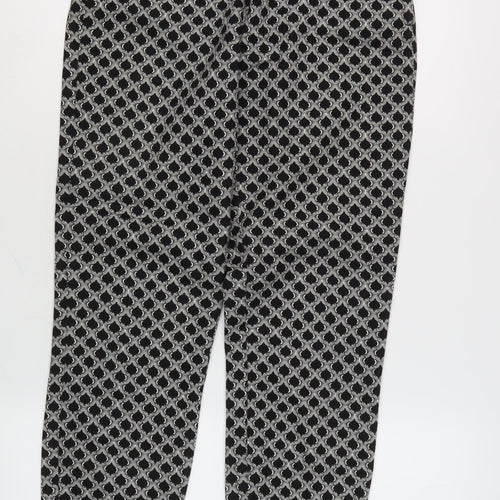 Women's Black Geometric Trousers Size 10