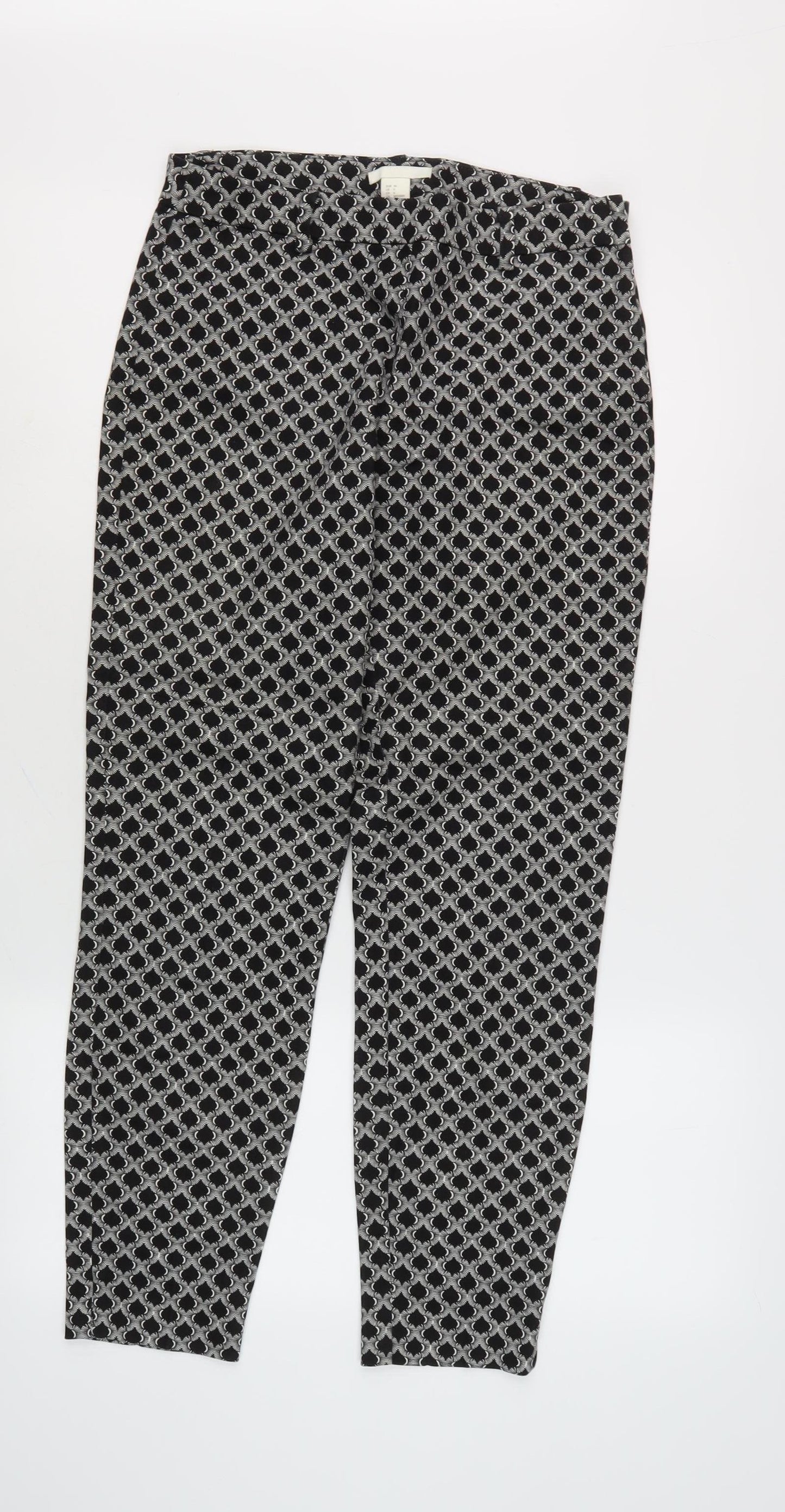 Women's Black Geometric Trousers Size 10