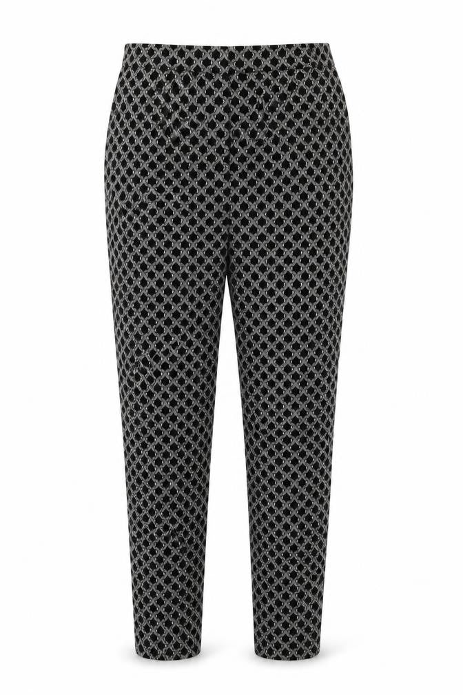 Front view of Women's Black Geometric Trousers, size 10