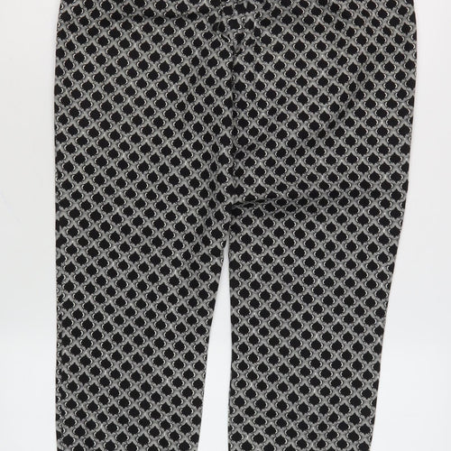 Women's Black Geometric Trousers Size 10