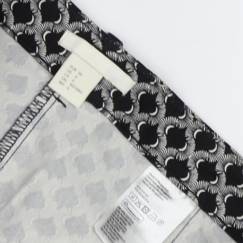 Women's Black Geometric Trousers Size 10