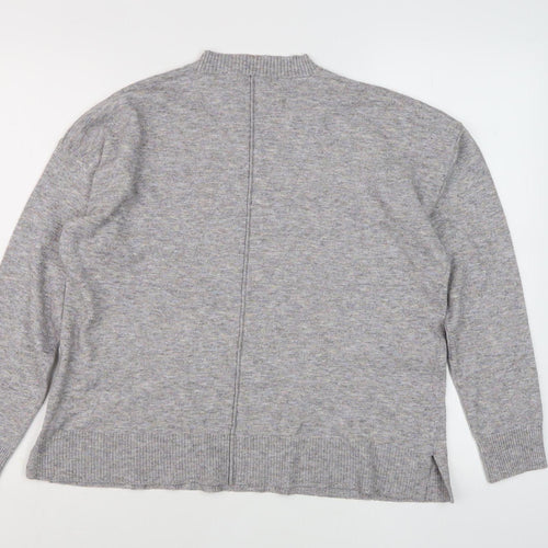 Oasis Women's Grey Crew Neck Wool Blend Pullover Jumper M