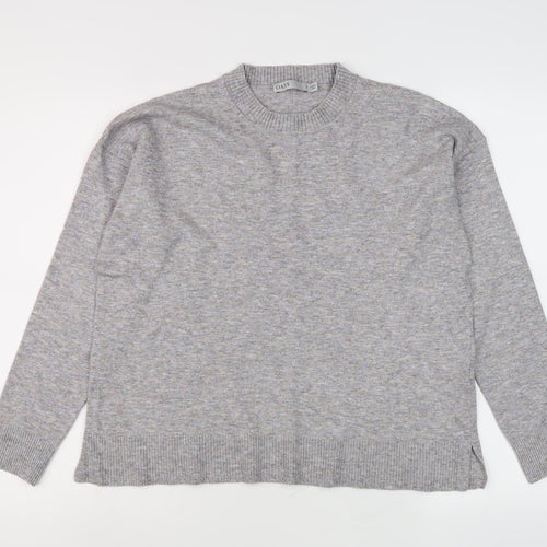 Oasis Women's Grey Crew Neck Wool Blend Pullover Jumper M