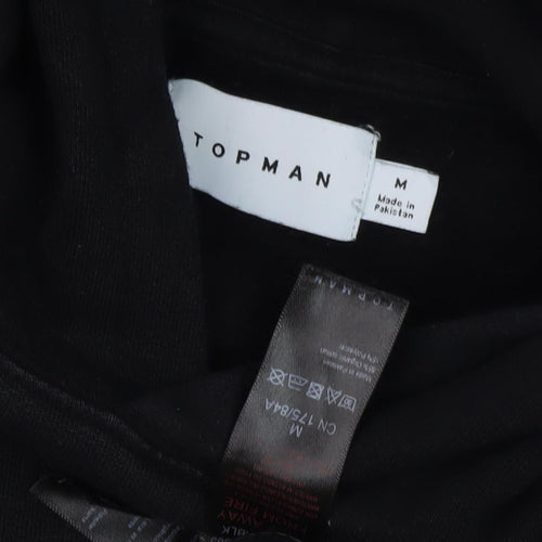 Topman Men's Black Pullover Hoodie M - Fleece, Hooded
