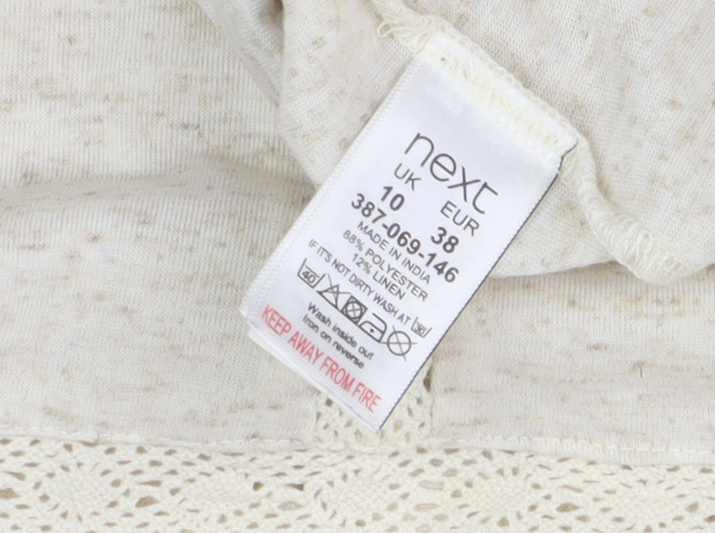 Next Women's Beige Tunic Blouse, Size 10