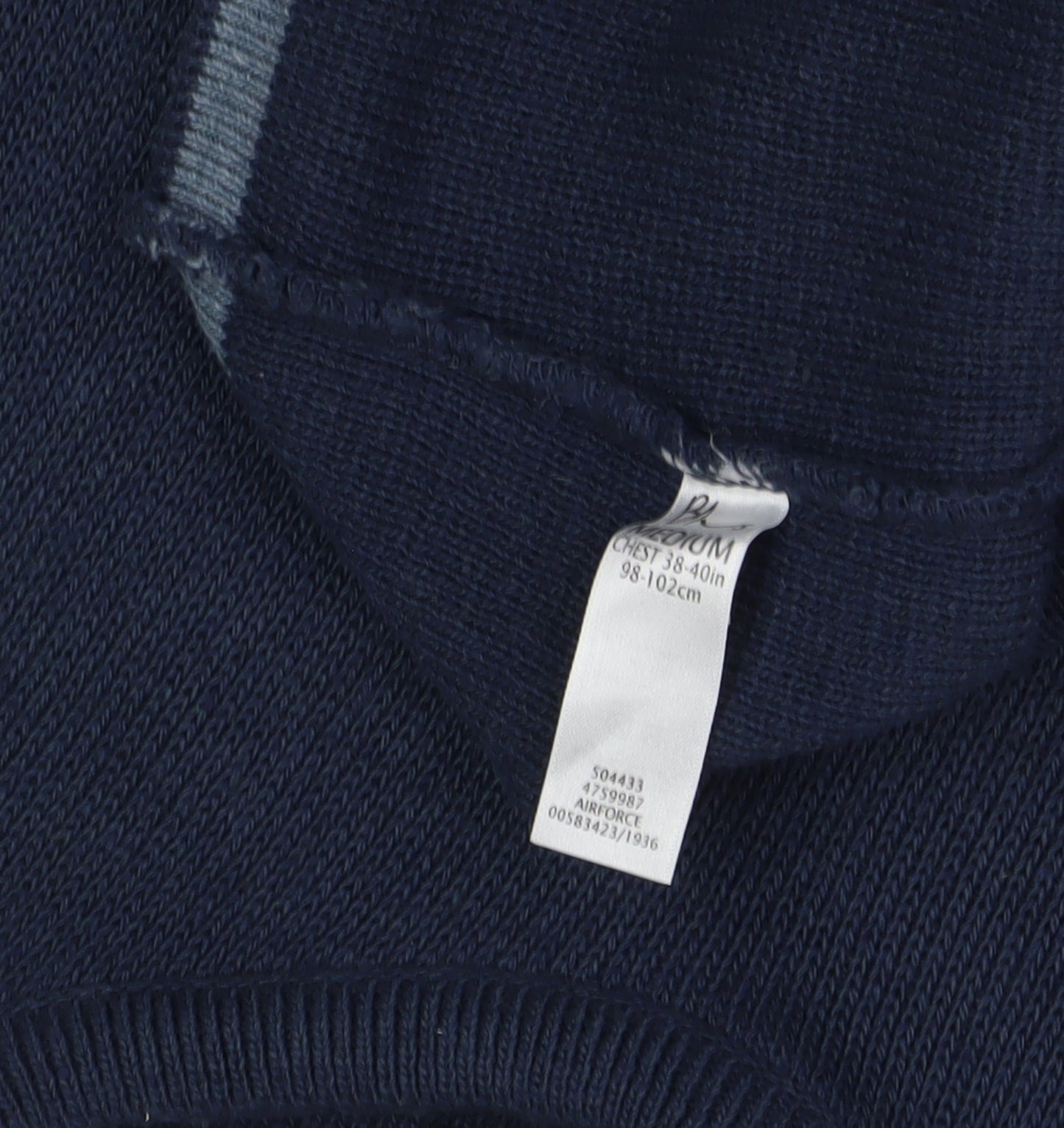 BHS Men's Blue Striped Pullover Jumper, Size M