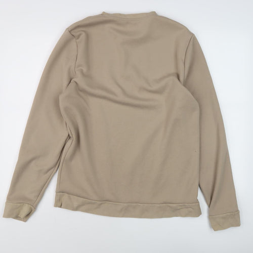 River Island Beige Men's Pullover Sweatshirt M Logo