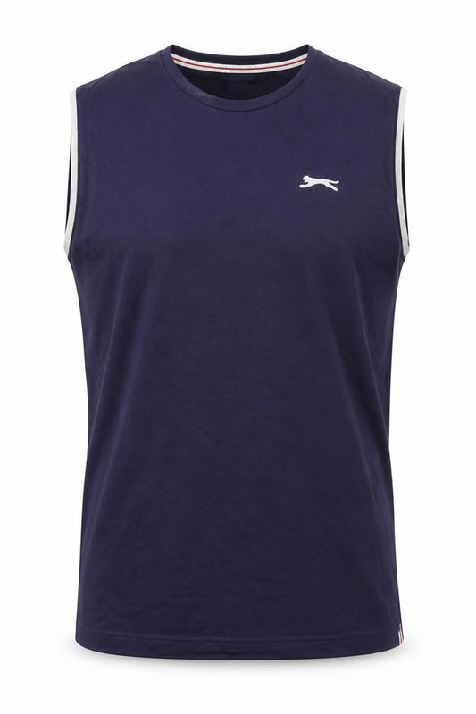 Front view of Slazenger Men's Blue Tank Top - 2XL, Gym & Training, Breathable