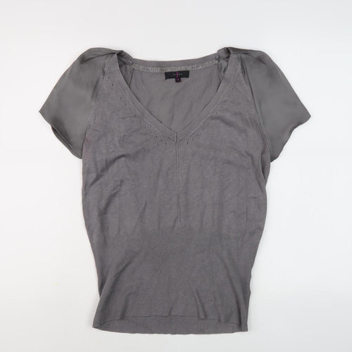 Jasper Conran Women's Grey Short Sleeve Jumper