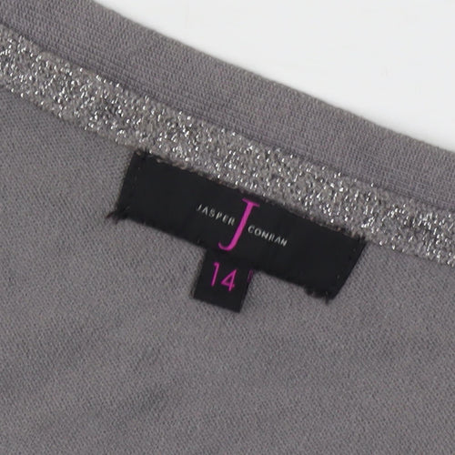 Jasper Conran Women's Grey Short Sleeve Jumper