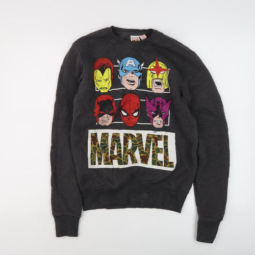 Marvel Boys Black Graphic Pullover Sweatshirt XS