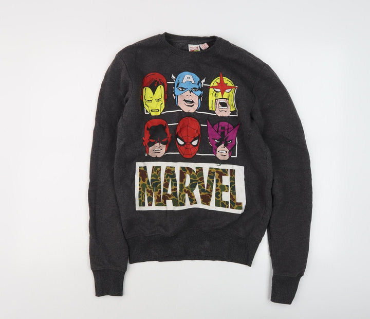 Marvel Boys Black Graphic Pullover Sweatshirt XS