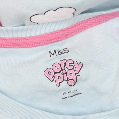 Marks and Spencer Percy Pig Teens Blue Pyjama Top 14-16