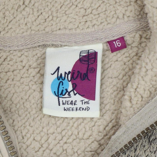 Weird Fish Women's Beige Full Zip Hoodie Size 16