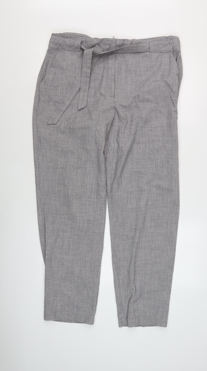 M&Co Women’s Grey Belted Trousers Size 16