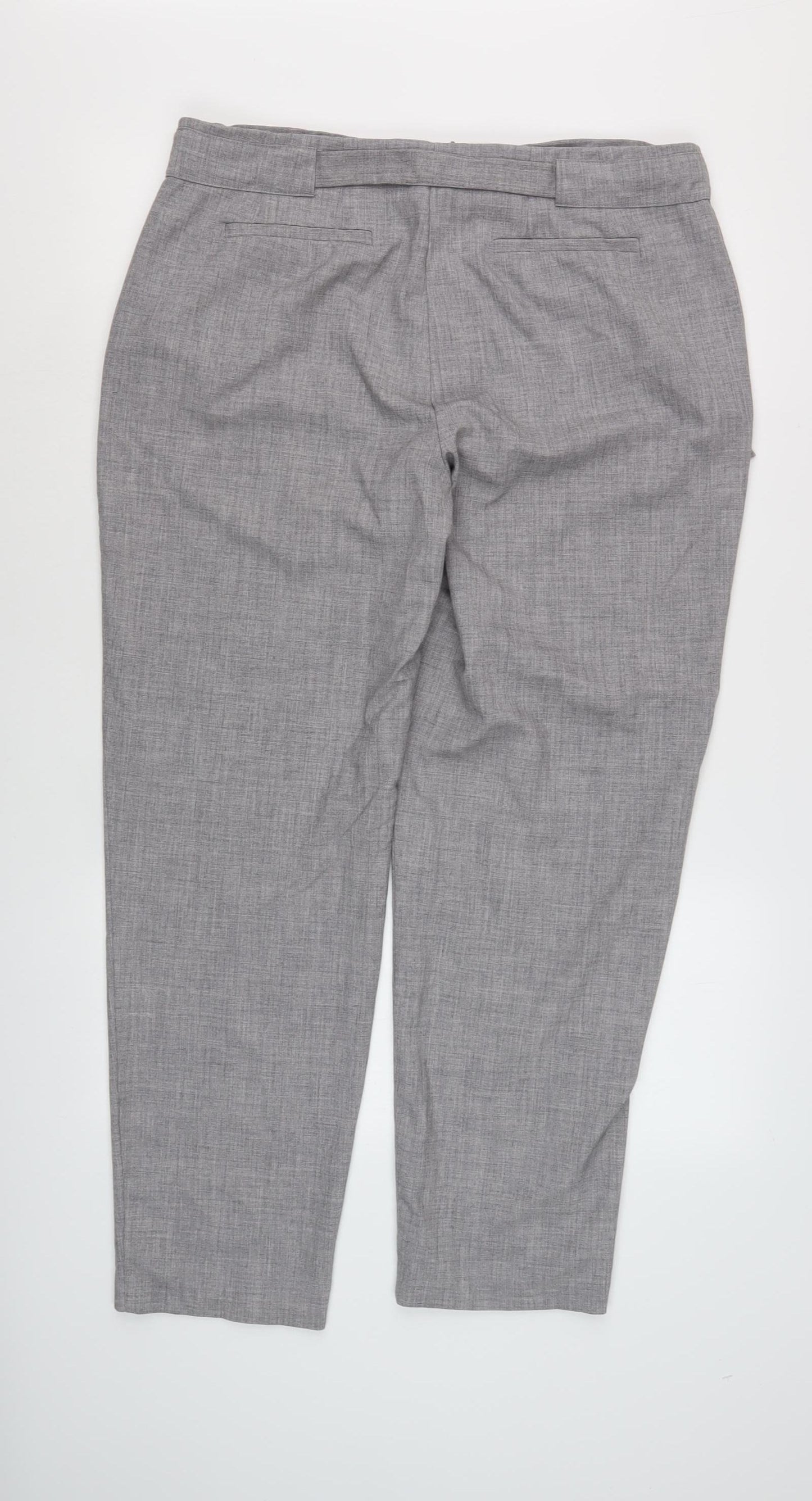 M&Co Women’s Grey Belted Trousers Size 16