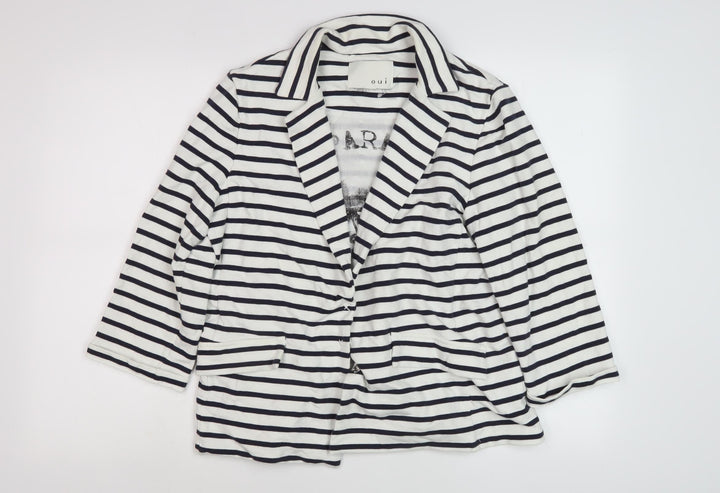 Oui Women's Striped Blazer, Size 12, Multicoloured