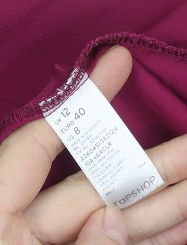Topshop Women's Purple Sleeveless Dress UK 12