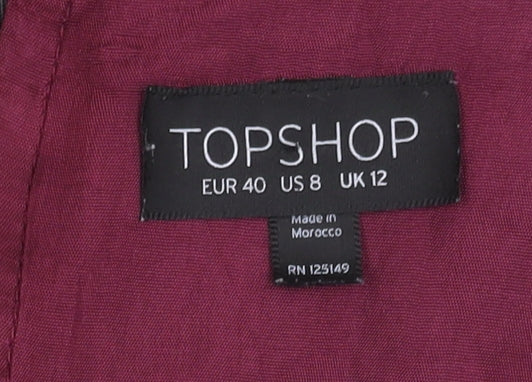Topshop Women's Purple Sleeveless Dress UK 12