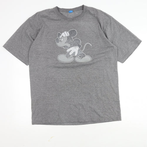 Disney Men Grey 2XL Mickey Mouse T-Shirt