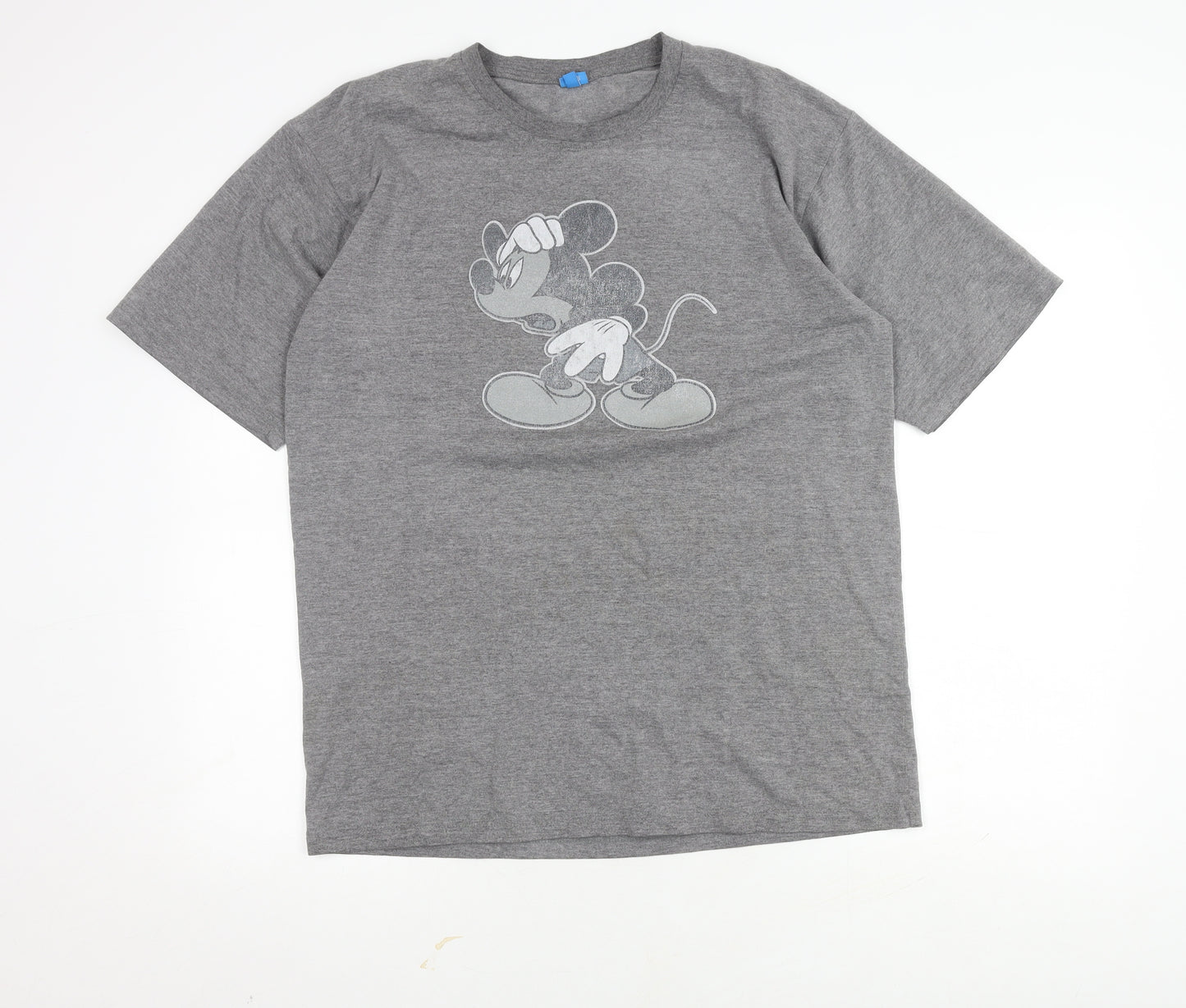 Disney Men Grey 2XL Mickey Mouse T-Shirt