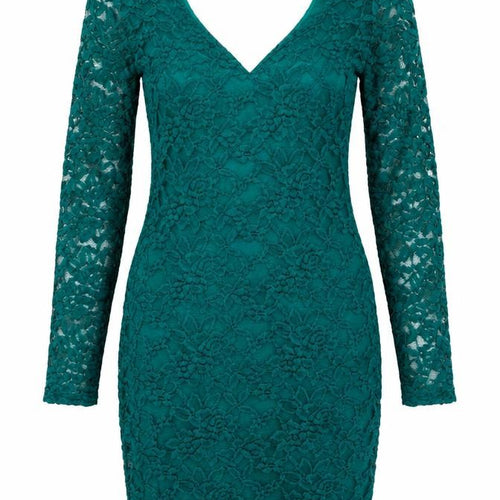 ASOS Green Lace Bodycon Dress - Size 10 Women