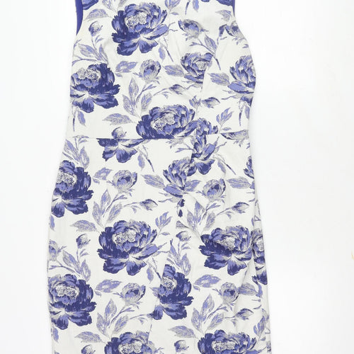Phase Eight Women's Blue & White Floral Dress - Size 14