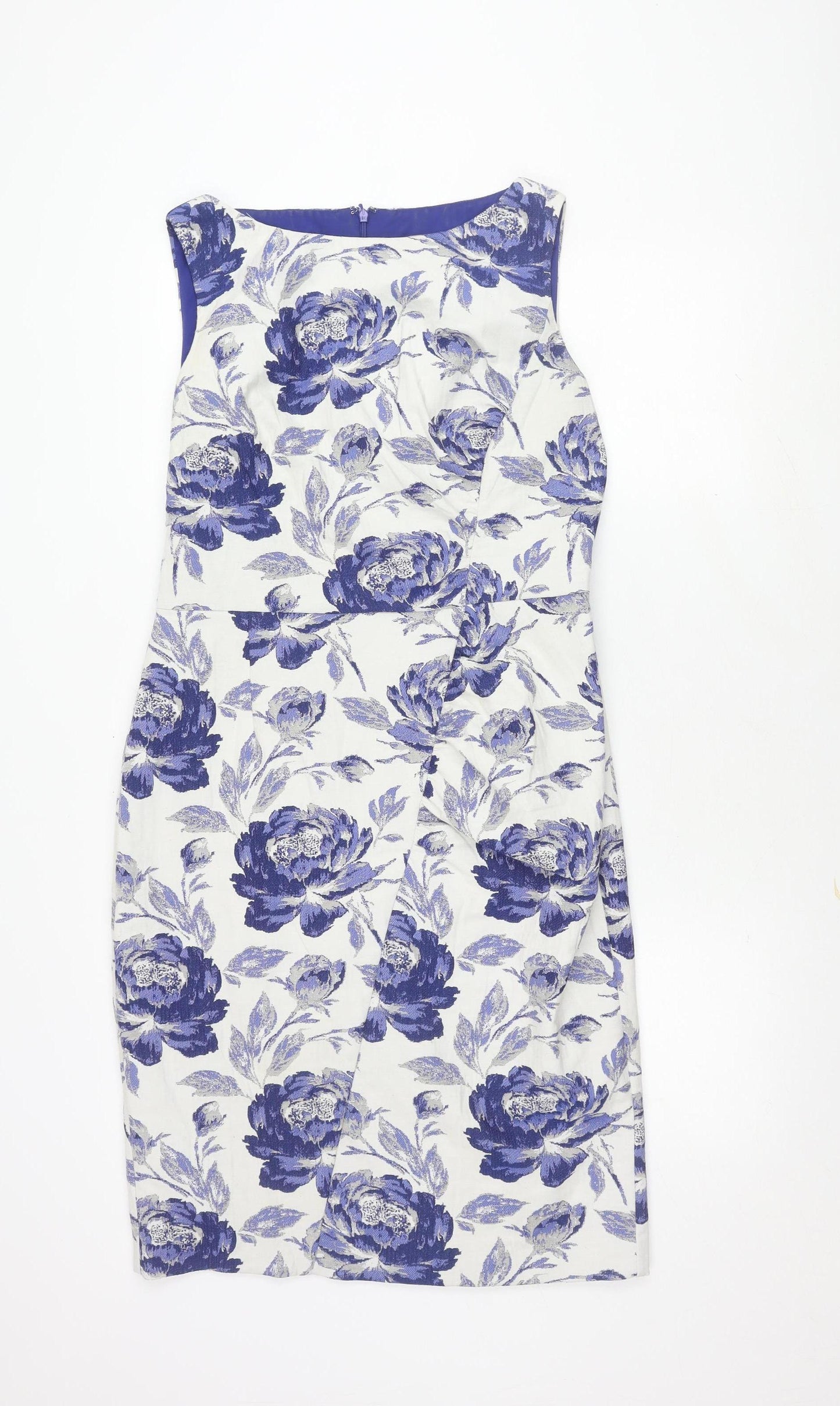 Phase Eight Women's Blue & White Floral Dress - Size 14