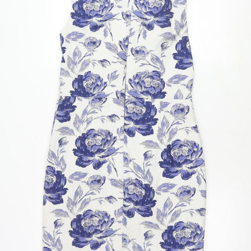 Phase Eight Women's Blue & White Floral Dress - Size 14