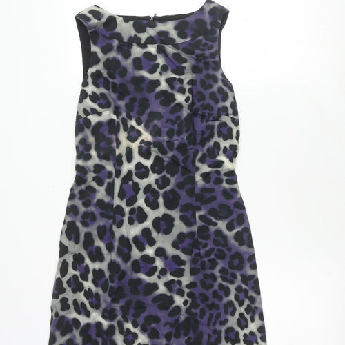 Oasis Women's Purple Animal Print Dress Size 8
