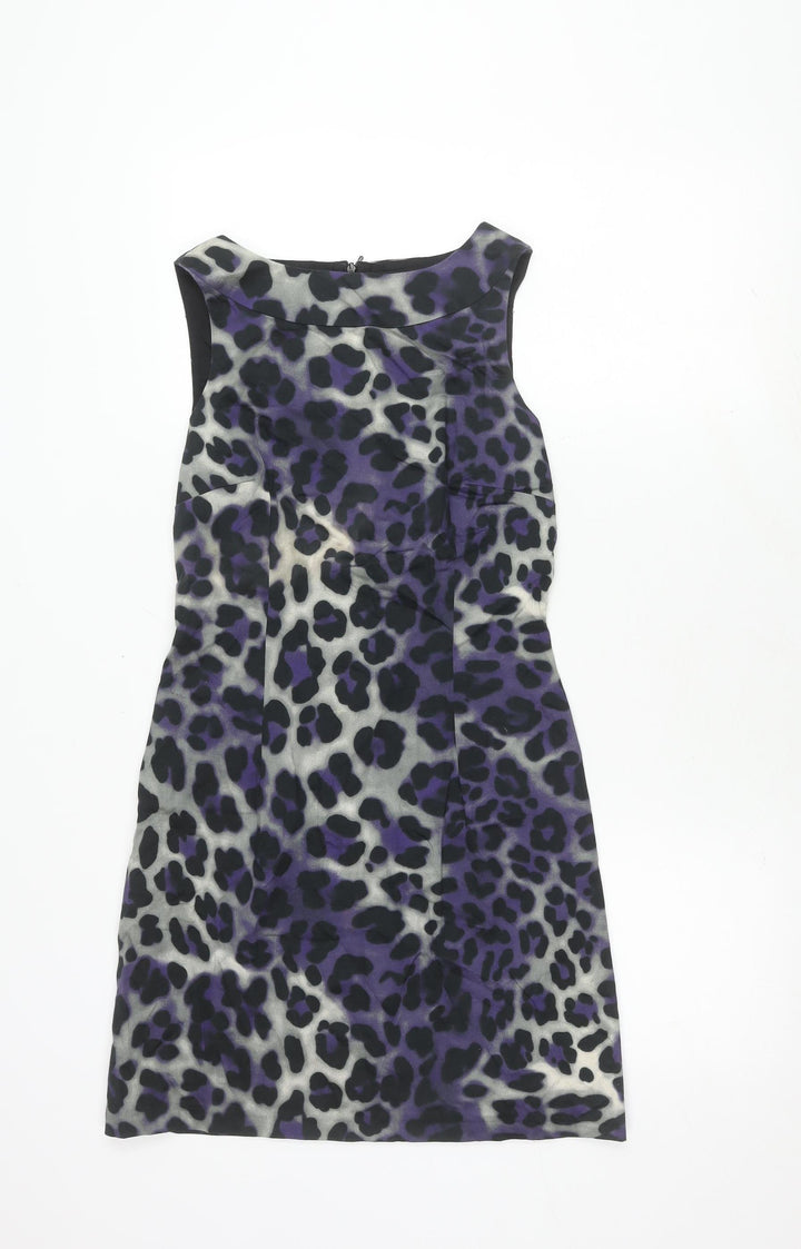 Oasis Women's Purple Animal Print Dress Size 8