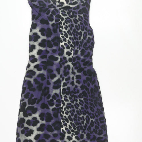 Oasis Women's Purple Animal Print Dress Size 8