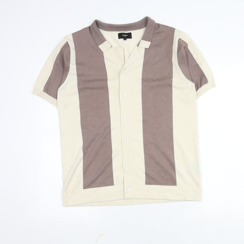 Ciao Men's Beige Short Sleeve Polo Shirt Size L