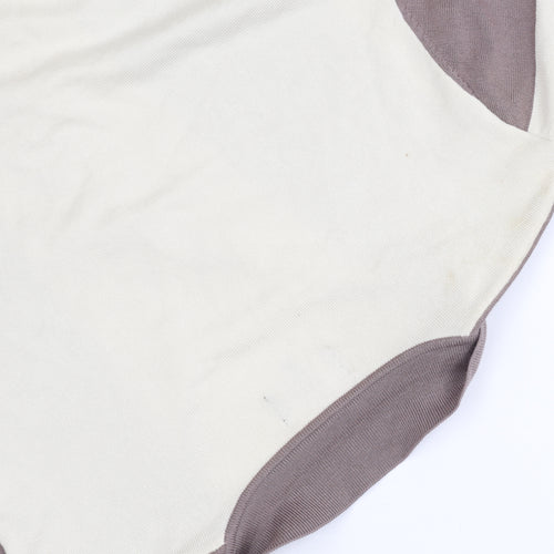 Ciao Men's Beige Short Sleeve Polo Shirt Size L