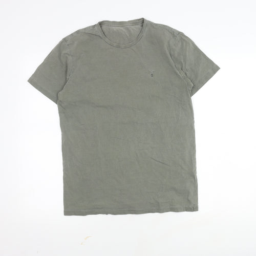 ALLSAINTS Men's Green Crew Neck T-Shirt, Size S